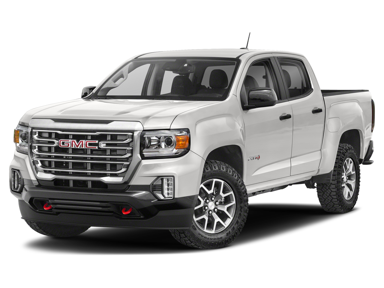 2022 GMC Canyon 4WD AT4 w/Leather in Satin Steel Metallic — front three-quarter view