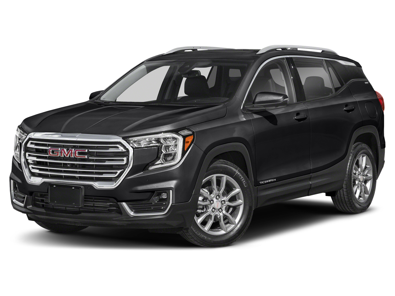 2024 GMC Terrain SLE in Ebony Twilight Metallic — front three-quarter view