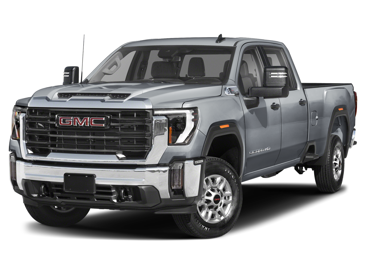 2025 GMC Sierra 2500 HD Denali Ultimate in Titanium Rush Metallic — front three-quarter view