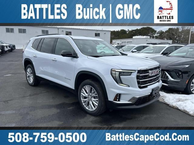 2026 GMC Acadia AWD Elevation in Glacier White Tricoat — front three-quarter view