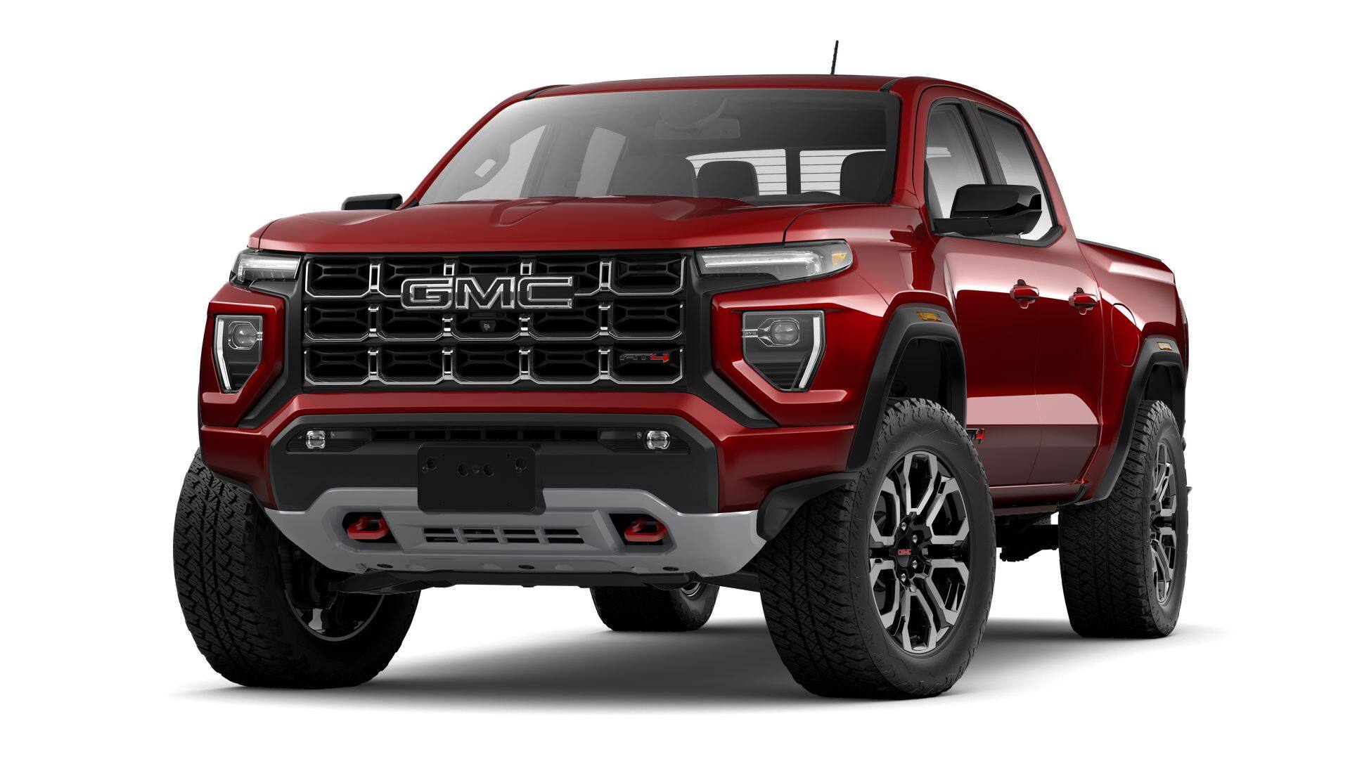 2026 GMC Canyon 4WD AT4 in Volcanic Red Tintcoat — front three-quarter view