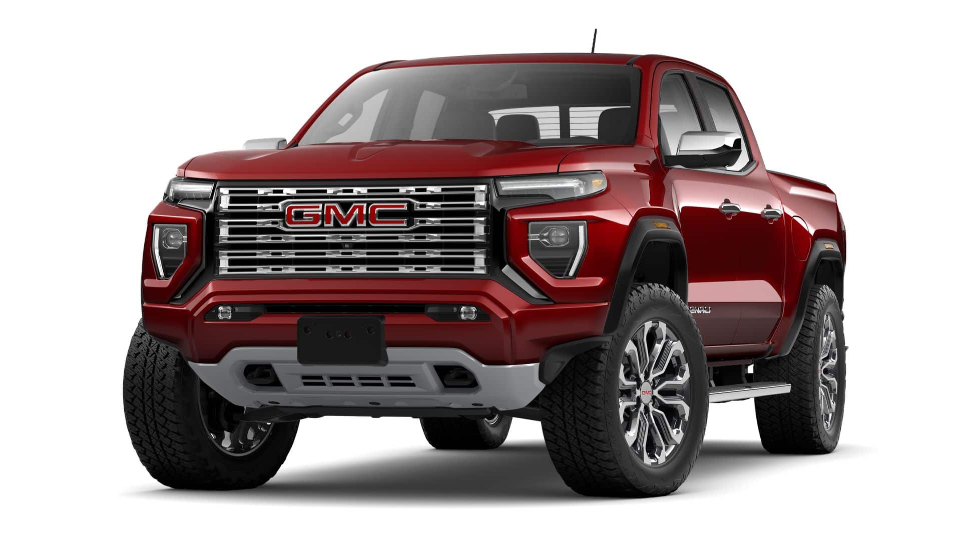2026 GMC Canyon 4WD Denali in Volcanic Red Tintcoat — front three-quarter view