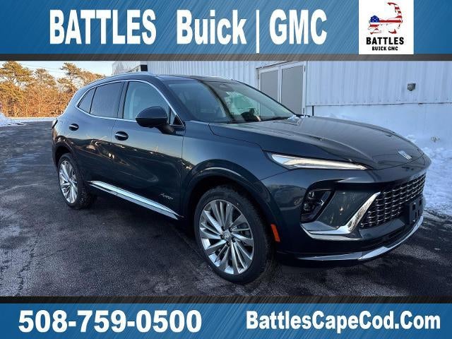 2026 Buick Envision Avenir in Quartz Blue Metallic — front three-quarter view